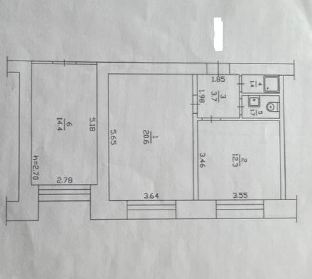 3 комн., Инд. планировка, Поликлиника 1 2