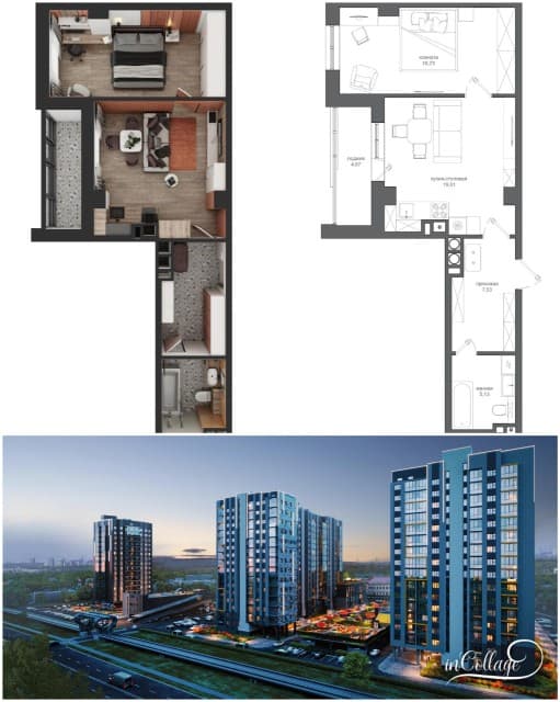 2 комн., 50 м², Монолитно-каркасный, Вилюйский тракт