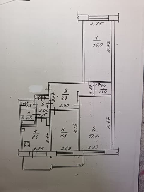 3 комн., 77 м², 112 серия, Крестьянский рынок, стадион "Туймаада" 16
