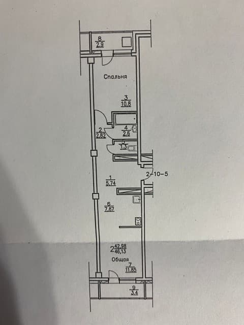 2 комн., 43 м², Монолитно-каркасный, Рынок Столичный 7
