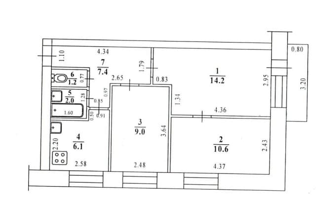 3 комн., Хрущевка, Центр - район пл. Орджоникидзе 2