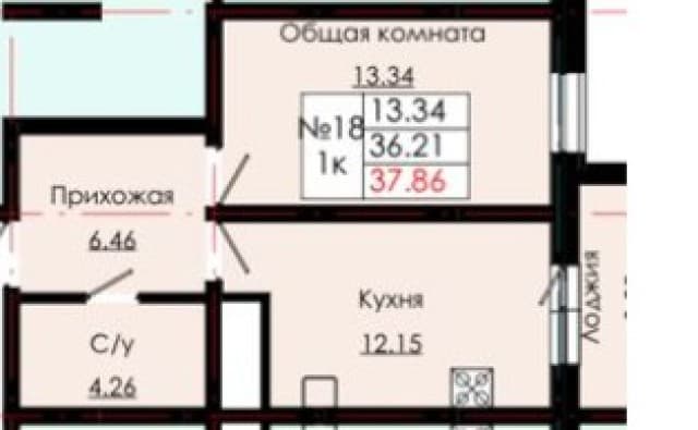 1 комн., Монолитно-каркасный, Студгородок 9