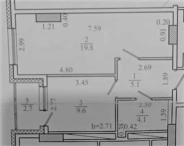 1 комн., Монолитно-каркасный, Авиапорт