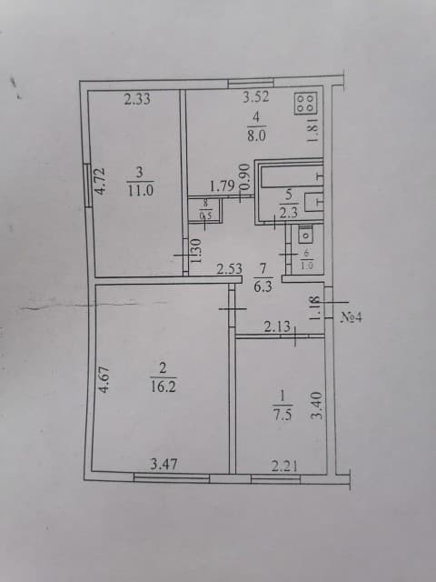 3 комн., Другое, Поселок Газовиков 4