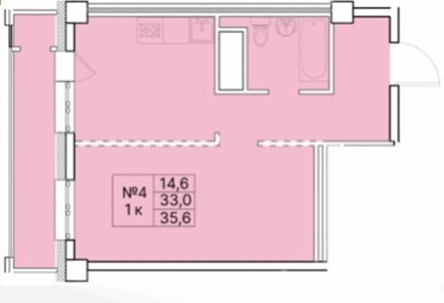 1 комн., 35 м², Монолитно-каркасный, Вилюйский тракт 3