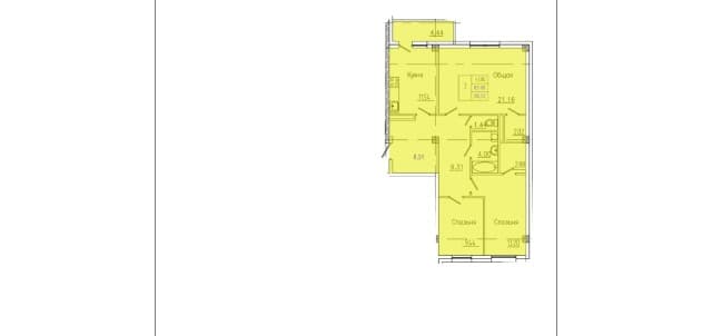 3 комн., 85 м², Монолитно-каркасный, Апельсин 2