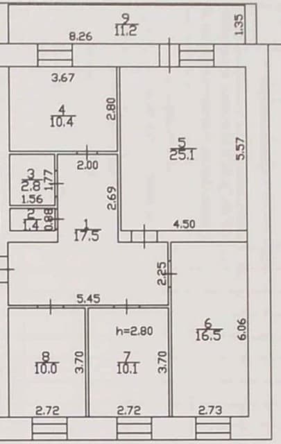 4 комн., 95 м², Инд. планировка, Центр - район пл. Орджоникидзе 8