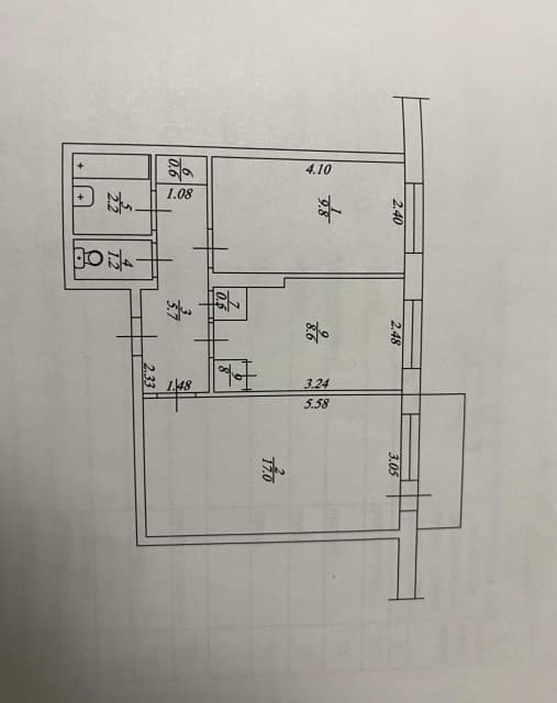 2 комн., 46 м², КПД, Автовокзал 8