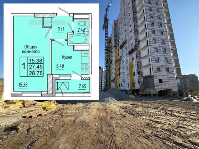 1 комн., 30 м², Монолитно-каркасный, Областная больница, рынок "Манньыаттаах"