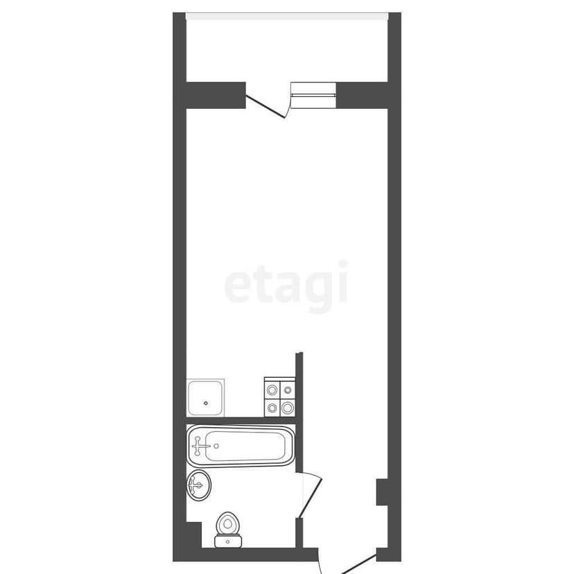 Студия, 23 м², Монолитно-каркасный 8