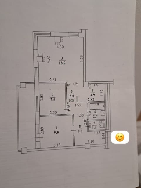 3 комн., Инд. планировка, ЯКСМК 9