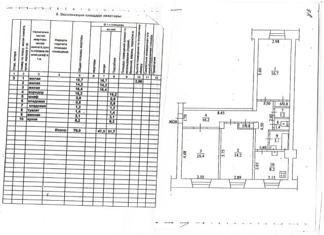 3 комн., 79 м², Сталинка, Центр - район пл. Орджоникидзе 15