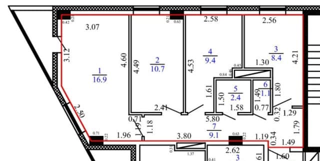 3 комн., 58 м², Монолитно-каркасный, Глазная больница 11