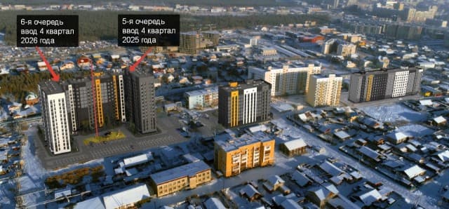 3 комн., 60 м², Монолитно-каркасный, Сайсары 6