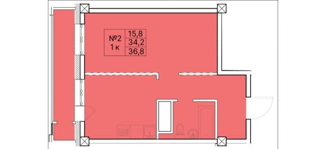 1 комн., Монолитно-каркасный