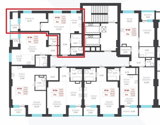 2 комн., Монолитно-каркасный 8