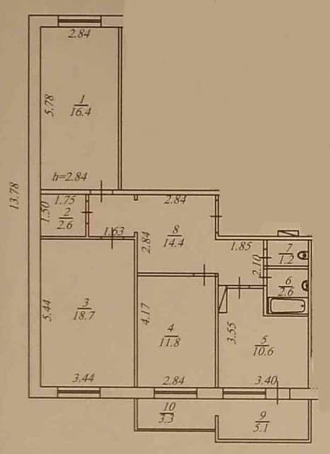 3 комн., 112 серия, Сахацирк 9