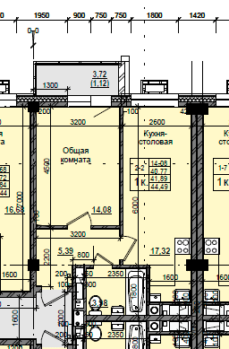 1 комн., 41.89 м²