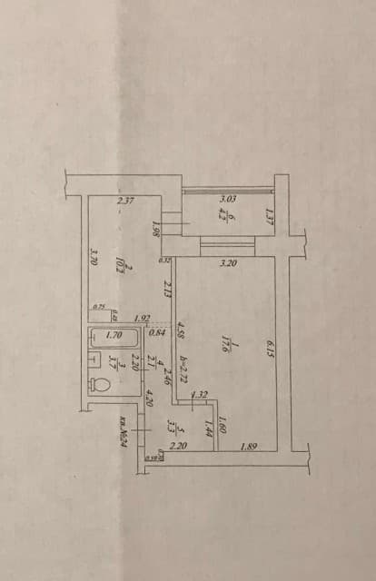 1 комн., 37 м², Блочный, 16 квартал 2