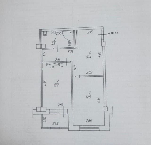 2 комн., 43 м², Инд. планировка, Кинотеатр Лена 16