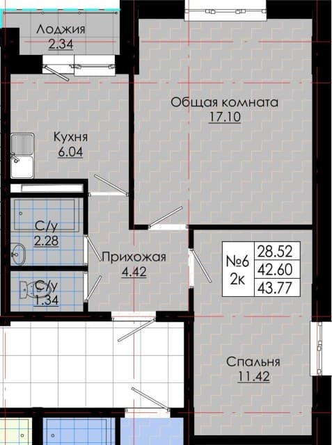 2 комн., Монолитно-каркасный, Областная больница, рынок "Манньыаттаах" 4