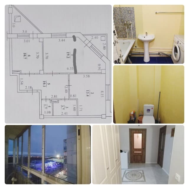 3 комн., 60 м², Инд. планировка, Крестьянский рынок, стадион "Туймаада"