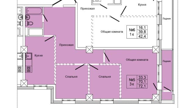 3 комн., 72 м², Монолитно-каркасный, Сайсары 4
