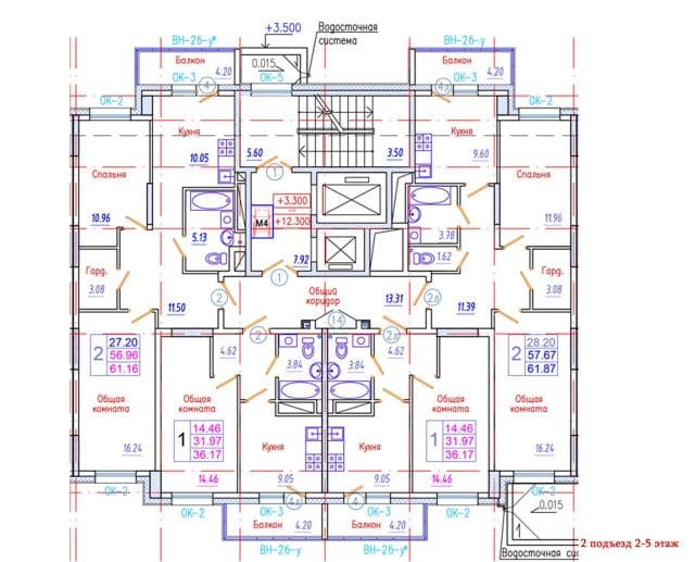 1 комн., 36 м², Инд. планировка, Гимеин 3