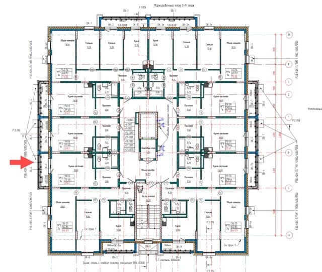 Студия, 30 м², Инд. планировка 2