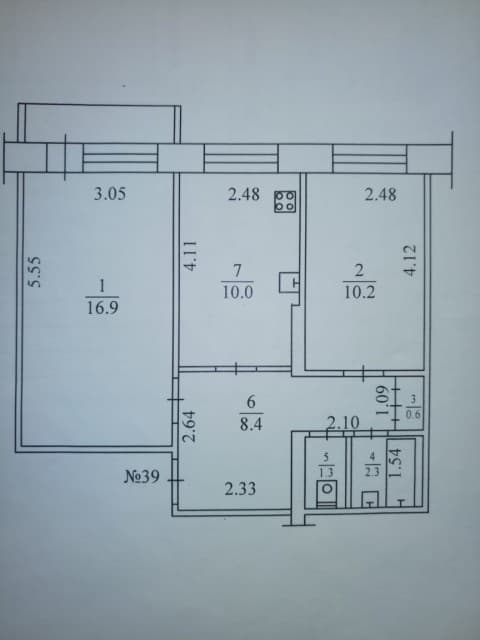 2 комн., 50 м², КПД, Центр - район пл. Орджоникидзе