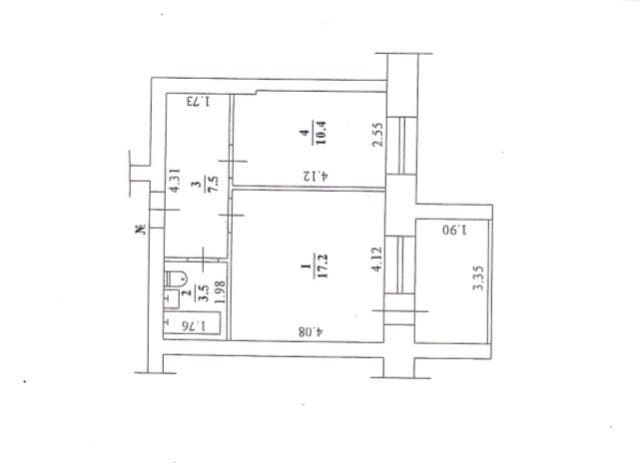 1 комн., 39 м², Блочный, Апельсин 17