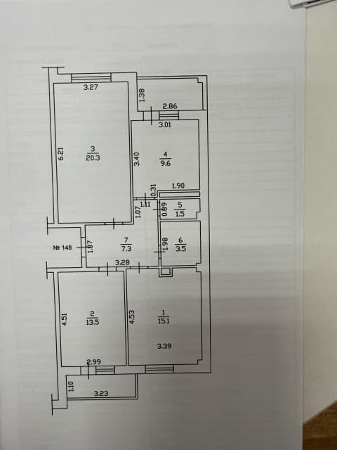 3 комн., 75 м², 112 серия, 103 квартал (Ростелеком) 17