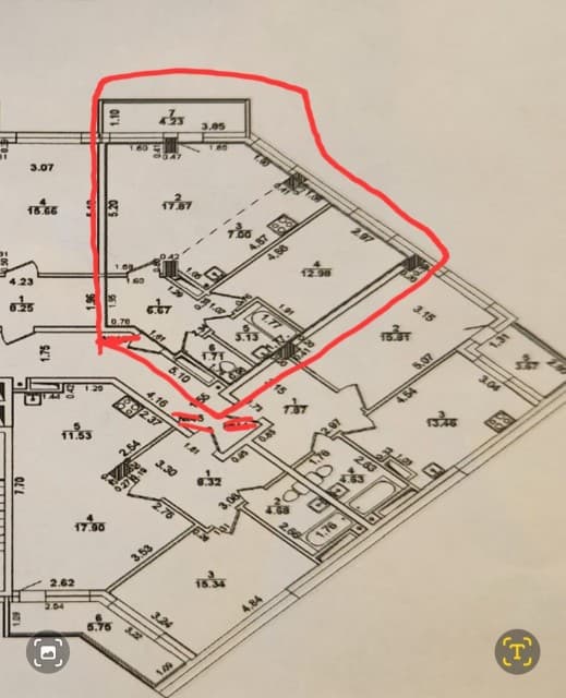 2 комн., 50 м², Монолитно-каркасный, 203 мкрн. 14