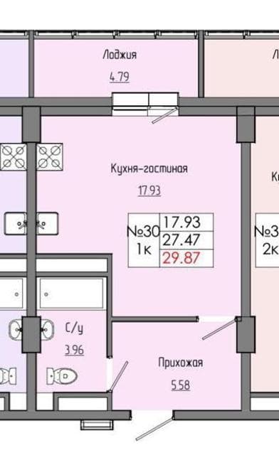 Студия, 29 м², Монолитно-каркасный, Площадь Победы 2