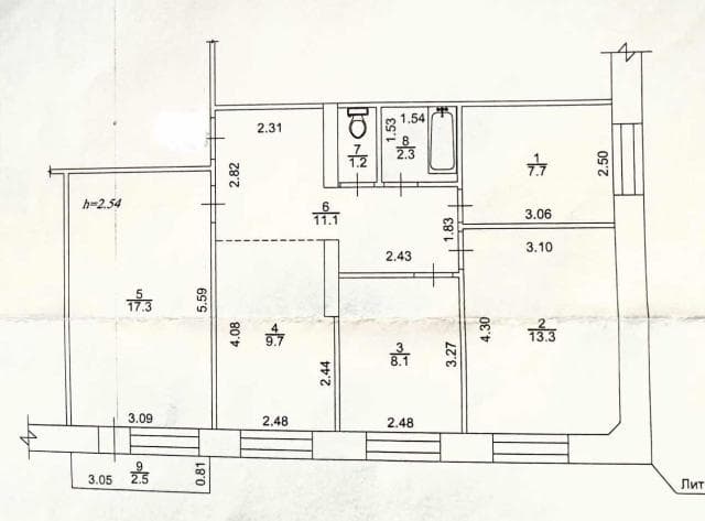 4 комн., 73 м², КПД, Центр - район пл. Орджоникидзе 6