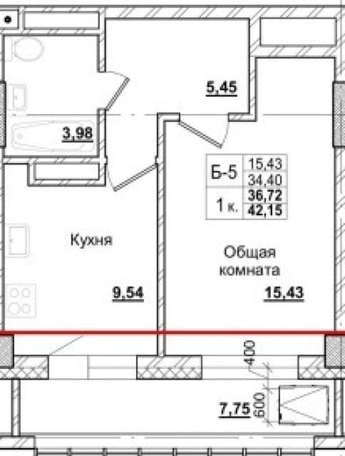 1 комн., Монолитно-каркасный, Вилюйский тракт 5