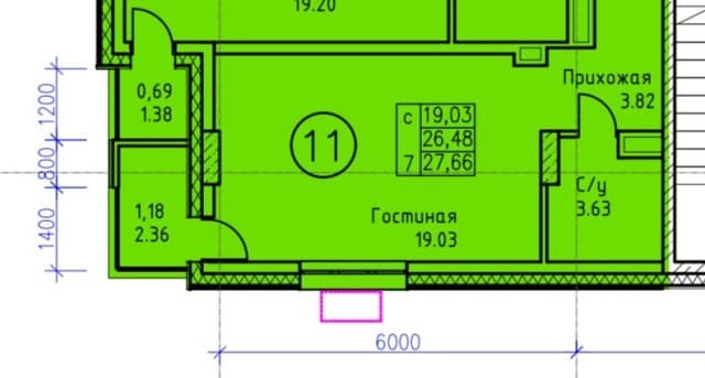 Студия, 28 м², Монолитно-каркасный, 17 квартал 2