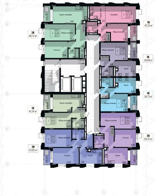 1 комн., 35 м², Монолитно-каркасный 7