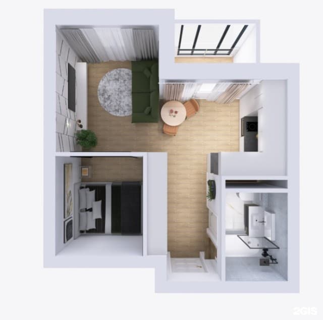 Студия, 22 м², Монолитно-каркасный 2