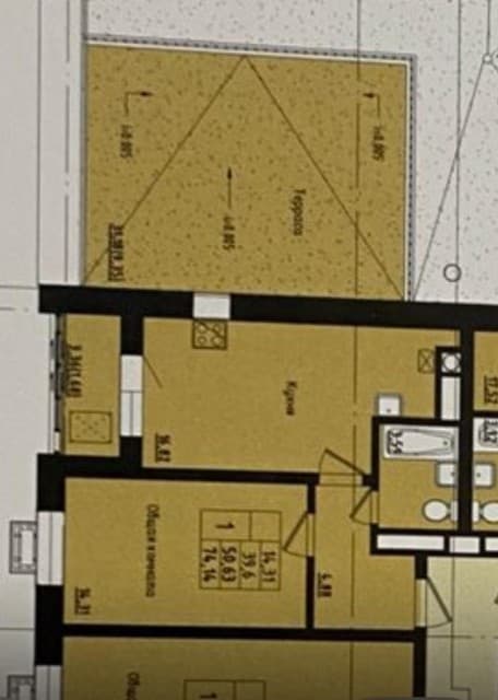 1 комн., 50 м², Монолитно-каркасный, 103 квартал (Ростелеком)
