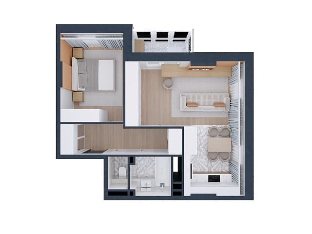 2 комн., 50 м², Монолитно-каркасный, Сайсары 3