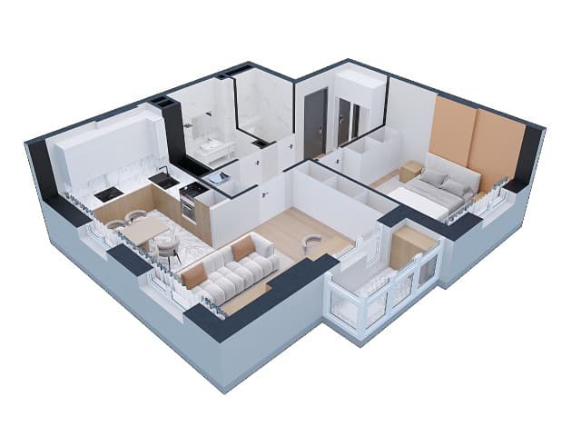 2 комн., 50 м², Монолитно-каркасный, Сайсары 4