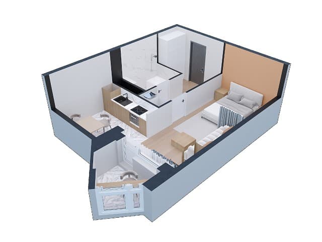 1 комн., 39 м², Монолитно-каркасный, Сайсары 4