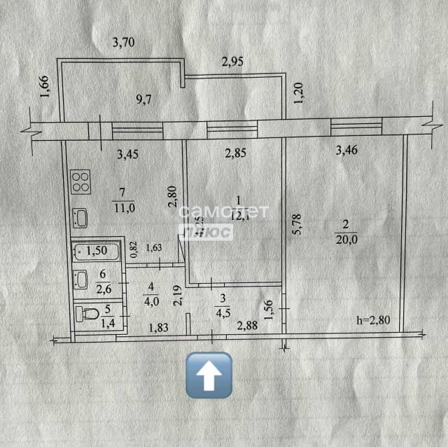 2 комн., 55 м², 112 серия, Жатай 10