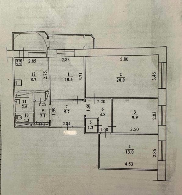 4 комн., 84 м², 112 серия, 202 мкрн. 18