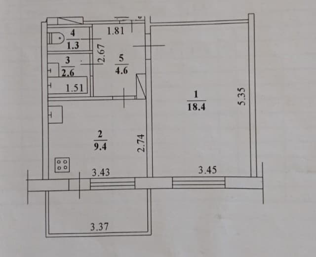 1 комн., 36 м², 112 серия, Муус Хайа 2