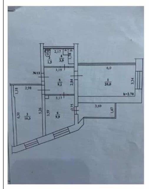 2 комн., 60 м², Инд. планировка, Студгородок 4