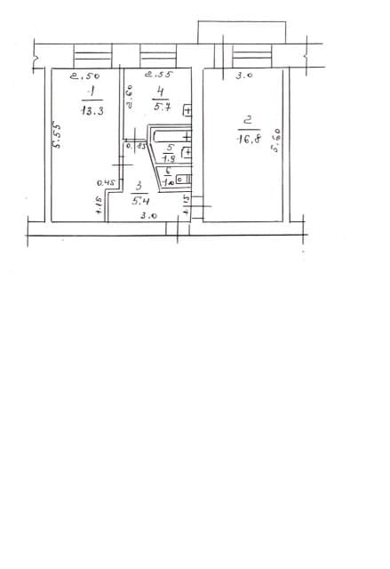 2 комн., 44 м², Блочный, Авиапорт 16