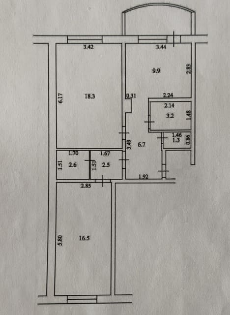 2 комн., 61 м², 112 серия, Центр - район пл. Дружбы 5