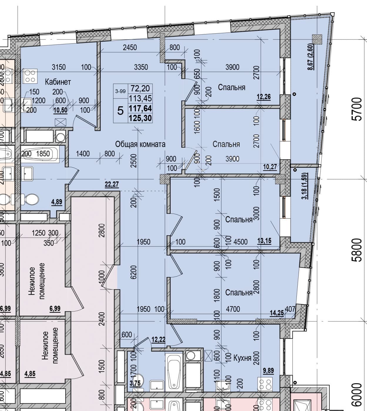 5 комн., 117.6 м²